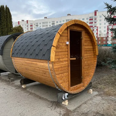 Баня бочка со стеклянной дверью 3 метра {city}